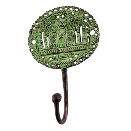 Antique Green Beautifull The Taj Mahal Wall Brass Decorative Hook